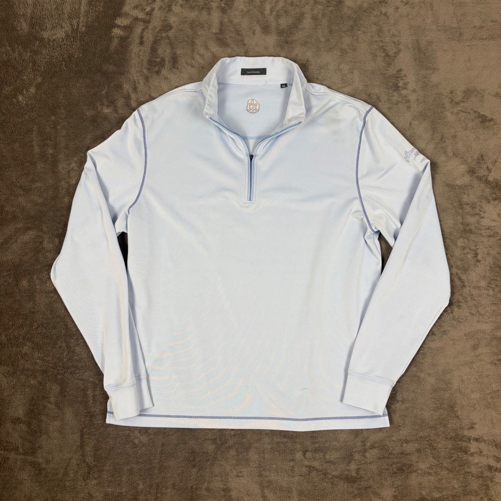 Turtleson Quarter Zip Pullover Mens Size 40 Blue Performance Golf Stonewall Logo